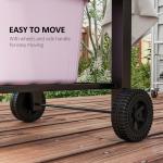 Charcoal BBQ Grill and Smoker Combo Outdoor Portable Trolley Camping Picnic Backyard with Side Shelf, Black