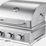 Stainless Steel Embedded Three-head Gas Barbecue Grill