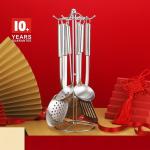 Stainless Steel Cookware 7-Piece Set Cooking Spoons Shovels And Utensils For The Kitchen