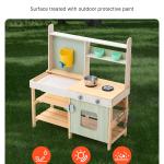Mud Kitchen For Kids, Wooden Toy Play Kitchen Set, Outdoor Toddler Grocery Store Playset, Pretend Play Kitchen With Stoves, Tank, Faucet, Storage Bag, Metal Baskets, And Cookware Pots