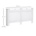Slatted Radiator Cover Painted Cabinet MDF Lined Grill In White (152L X 19W X 81H Cm)
