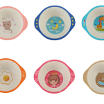 Kids Baby Natural Bamboo Fiber Bowls Cartoon Animal Dishes Baby Feeding Tableware Children Infant Toddler Portable Plates