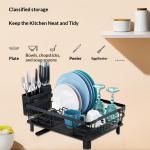 Kitchen Dish Rack Multi-functional Bowl And Plate Organizer Utensil And Cutlery Draining Rack