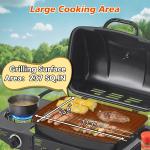 2 Burner BBQ Propane Gas Grill With Side Burner 24000 BTU Output Stainless Steel Barbecue Grill With Enameled Grates And Side Tables For Outdoor Cooking Kitchen And Patio Backyard