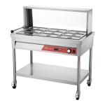 9 X 1/3 Pans Commercial Food Warmer Steam Table With Undershelf And Shield