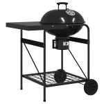 Outdoor Grill with Wheels, Black, 96 x 72 x 113 cm, Metal