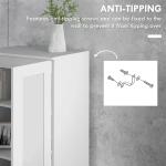 White Storage Cabinet with Adjustable Shelves and Tall Design, for Kitchen Storage , Perfect for Home Use and Family Organization