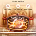 Enameled Cast Iron Dutch Oven Heavy-Duty Cookware With Lid Handles 6 Qt Red