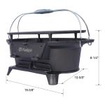 Outdoor Oval Cast Iron Grill, Portable Charcoal Grill, And Desktop Cast Iron Frying Pan