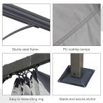 10' X 10' Outdoor Retractable Pergola Canopy, Metal Patio Shade Shelter For Backyard, Porch Party, Garden, Grill Gazebo, Gray