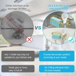 Kitchen Utensils Wall Mounted Suction Cup Type Non Perforated Sink Sponge Drain Rack
