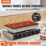 Mini-Pfannkuchenmaker Kommerzielle Dutch Mini Pfannkuchen Maschine, 50 Stk., 43 Mm Durchmesser, Dorayaki-Backmaschine, 1700 W, Duale Temperatur- Und Zeitregelung, In Küchen Und Restaurant