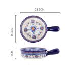 Underglaze Ceramic Cutlery Round Baking Tray