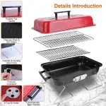 Portable Charcoal Grill Outdoor Tabletop Grill Small Barbecue Smoker Folding BBQ Grill With Lid For Backyard Camping Picnics Beach