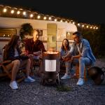 Vertical Steel Charcoal Smoker, Heavy Duty Three Layer Round BBQ Grill Smokey Mountain Cooker For Outdoor Cooking, Black   SAME AS 60608693