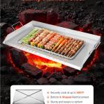 Stainless Steel Griddle, 36x22 Inch Universal Flat Top Rectangular Plate, Gas Grill Griddle For BBQ Grill, Teppanyaki, Portable Family Cookware With Handle, For Camping Tailgating Party