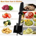 5 Blade Heat Resistant Nylon Meat Chopper Non Scratch Potato Masher Tool Safe For All Cookware Kitchen Utensil For Ground Beef Hamburger Smasher Cooking Tools