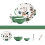 Dishes set household net red eating bowl cute children's cabbage plate combination soup bowl underglaze Nordic style meal