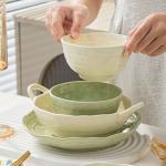 Household Solid Color Versatile Ceramic Tableware And Dishes Set
