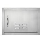 Grill-Zugangstür, 508 X 356 Mm, Einzelne Außenküchentür, Flächenbündig Montierte Edelstahltür, Vertikale Wandtür Mit Griff Und Lüftungsschlitzen, Für Grillinsel, Grillstation, Außenschrank
