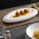 Irregular White Ceramic Dinner Plate