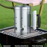 Charcoal Chimney Starter Heavy Duty Steel 4 Lbs Capacity BBQ Grill Fireplace