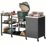 Outdoor Bar Cart Grill Table