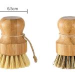 Bamboo Wooden Pots Dishes Sinks Stoves Cleaning Brushes Kitchen Round Handles Convenient Tools