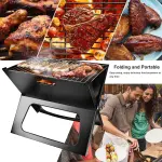 Portable Charcoal Grill - Mini BBQ Grill - Small Table Top Charcoal Grill For Camping, Outdoor Cooking - Foldable Camping Grill For Picnics, Tailgating And Backyard Grilling