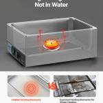 Commercial Food Warmer, 1200W Electric Stainless Steel Steam Food Warmer, Fast Heating Countertop Buffet Bain Marie With Two 1/2 Size Food Pans, For Catering, Restaurants, Parties & Buffets
