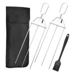 3-Prong Skewer Stick Needles Kebab 3 Way Forks Stainless Steel Barbecue Grill Fork Household BBQ Non-stick