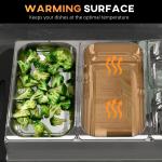 4 Tray Electric Food Warmer Buffet Server With Warming Plate, Cool Touch Handles, Adjustable Temperature, 300W, 2 X 2.4L And 2 X 1L Pans
