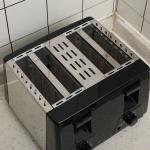 4 Slice Extra Wide Slot With Variable  Defrost Reheat Black Toaster New