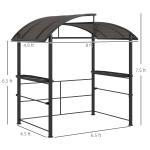 8' x 5' Outdoor Grill Gazebo Canopy Shelter with Vented PC Roof, Side Shleves