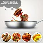 Stainless Steel Induction Geo Hex Frying Pan Non Stick Cooking Cookware 30cm