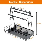 Utensil Caddy Metal Grill Caddy With Paper Towel Holders Utensil Holder For Outdoor Picnic Barbecue Camping Grilling Tools Storage Organizer Barbecue Accessories