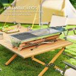 Charcoal Barbecue Grill Stainless Steel Portable Folding Charcoal BBQ Grill Stainless Steel Camp Picnic Cooker