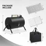 Portable Charcoal Grill Outdoor Stove, Two Side Carbon Griller For BBQ, Tabletop Barbecue Grill For Outdoor Camping Backyard Party, Black