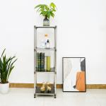 Korean Black 4-Tier Heavy Duty Stainless Steel Storage Shelving Unit, 100lbs Shelf 49 H X 14.9 W X 13.7D For IndoorOutdoor Organization , Modular Rack,  Extremely Durabl