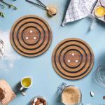 Magnetic Wooden Insulation Acacia Mangium Kitchen Round Casserole Mat