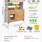 Mud Kitchen, Outdoor Mud Kitchen For Kids, Wood Outdoor Play Kitchens With Spoons, Sink, Tank, Sunshade Canopy, Shovels, Cookware Pots And Accessories, Wooden Play Kitchens For Home, Lawn