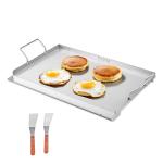 Stainless Steel Griddle, 23x16 Inch Universal Flat Top Rectangular Plate, Gas Grill Griddle For BBQ Grill, Teppanyaki, Portable Family Cookware With Handle, For Camping Tailgating Party