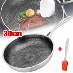 Stainless Steel Induction Geo Hex Frying Pan Non Stick Cooking Cookware 30cm