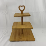 Bamboo Three-layer Cake Inventory Heart Snacks Wooden Tray Kitchen Tools