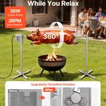 Rotisserie Grill, AC120V 8 Level Height Electric Rotisserie Grill Kit, BBQ Grills Rotisseries Kit With 88 Lbs Load Capacity, 38W Motor, Stainless Steel Automatic Grilling Kits For Parties