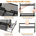 Utensil Caddy Metal Grill Caddy With Paper Towel Holders Utensil Holder For Outdoor Picnic Barbecue Camping Grilling Tools Storage Organizer Barbecue Accessories