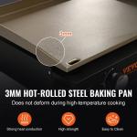 Commercial Griddle, 22.4' Heavy Duty Manual Flat Top Griddle, Countertop Gas Grill With Non-Stick Cooking Plate, Steel LPG Gas Griddle, H-Shaped Burner Restaurant Portable Grill, 26,000 BTU