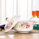 Imperial Casserole With Cover European Style Chinese Tableware For Household Use