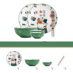 Dishes set household net red eating bowl cute children's cabbage plate combination soup bowl underglaze Nordic style meal