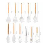 19pcs Set Non-Stick Silicone Kitchen Utensil Spatula Spoon Cooking Cookware Gift--6PCS Cool White 6000K